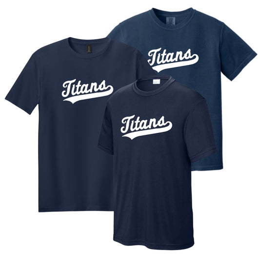 BBA Titans Script - Navy Tees