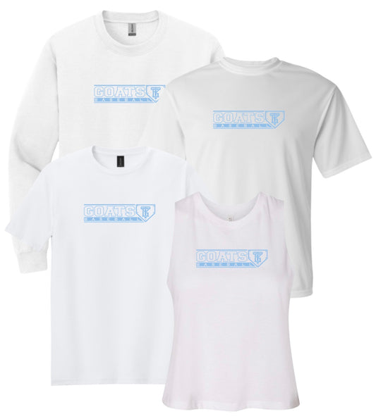 TYG26 - Goats Baseball - White / Baby Blue