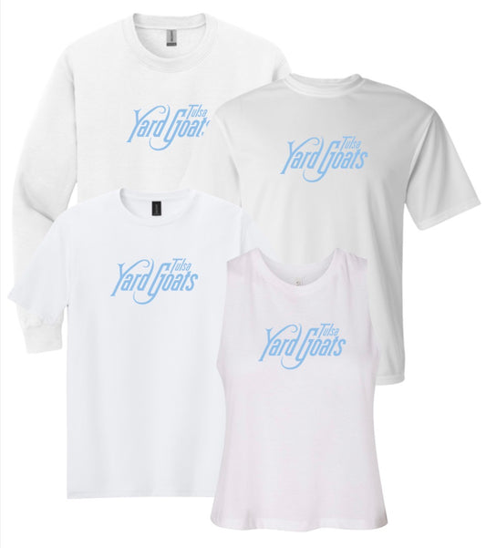 TYG26 - Tulsa Yard Goats - White / Baby Blue