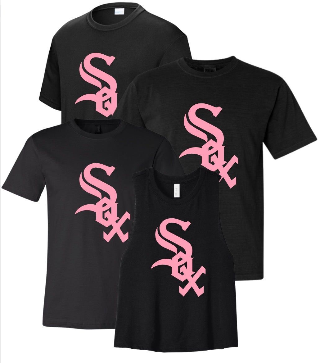 PSK26 - Pink Sox Big Logo - Black