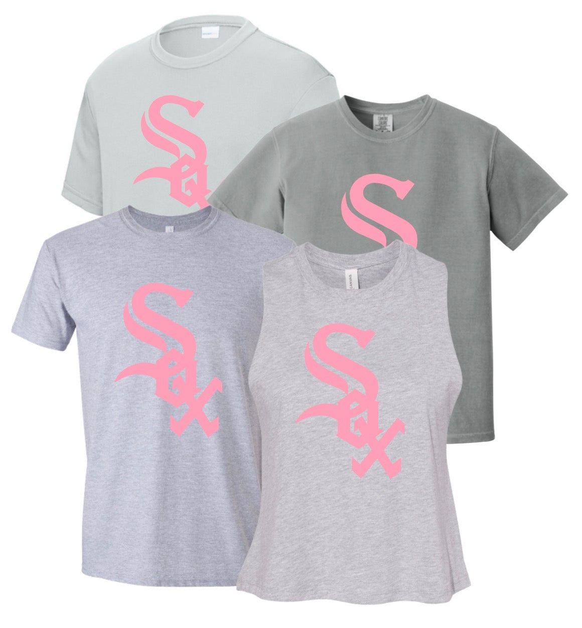 PSK26 - Pink Sox Big Logo - Grey