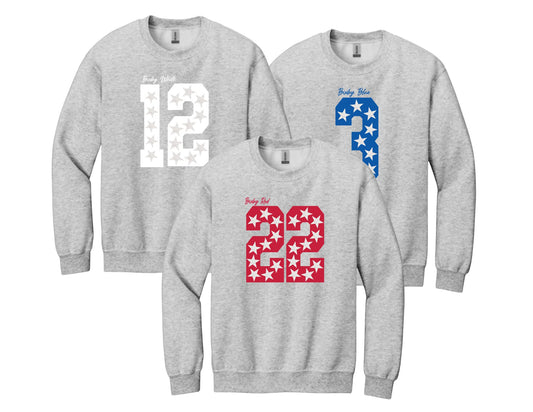 BBB25 - Star Number Basketball Grey Sweatshirt