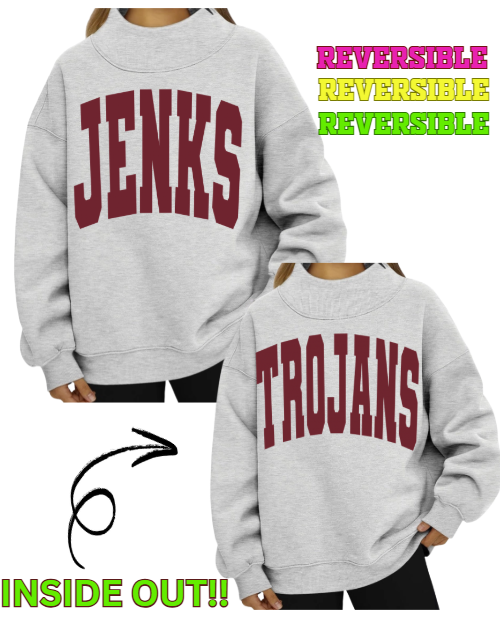 JC25- REVERSIBLE Mock Neck Sweatshirt