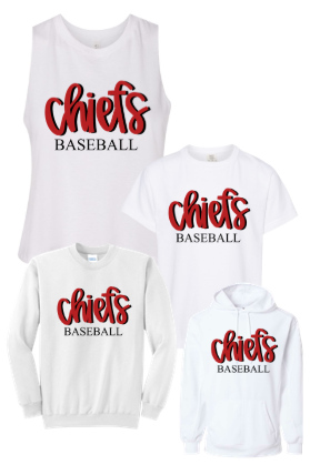 JC- Jenks Chiefs  Script Fan Shirt