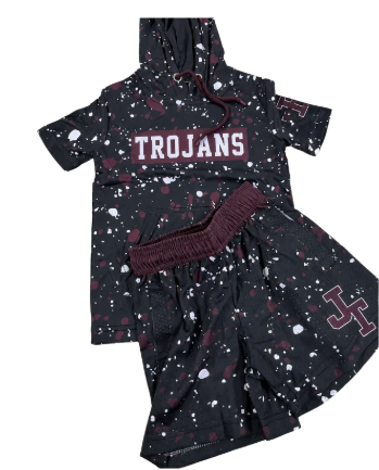 JW26-SHORT SLEEVE HOODED TROJAN SPLATTER SET- PREORDER