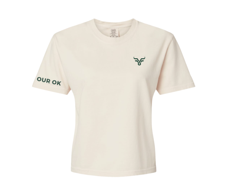OKR- WAIST LENGTH EMBROIDERED TEE