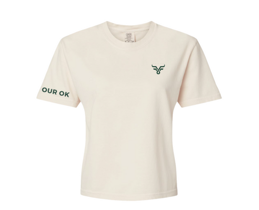 OKR- WAIST LENGTH EMBROIDERED TEE